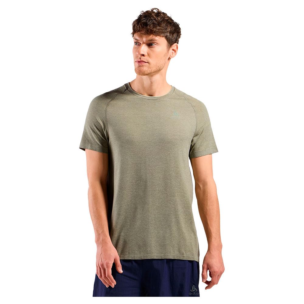 Odlo Herren Essential Seamless T-Shirt Laufshirt M -40457 Vetiver Melange, M -40457 Vetiver Melange