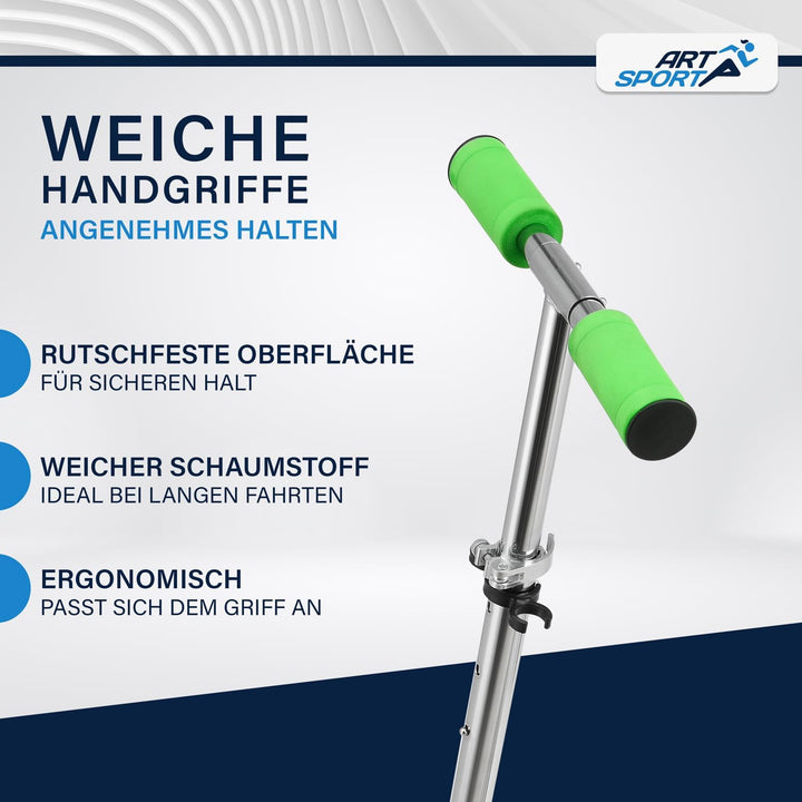 ArtSport Cityroller Scooter mit Big Wheel Räder & Tragegurt - Für Kinder ab 3 Jahren - 4 Designs 88