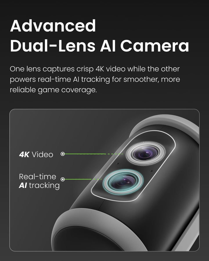 XbotGo Falcon 4K AI Sport Kamera, Dual-Kamera mit Auto Tracking Grün, Grün