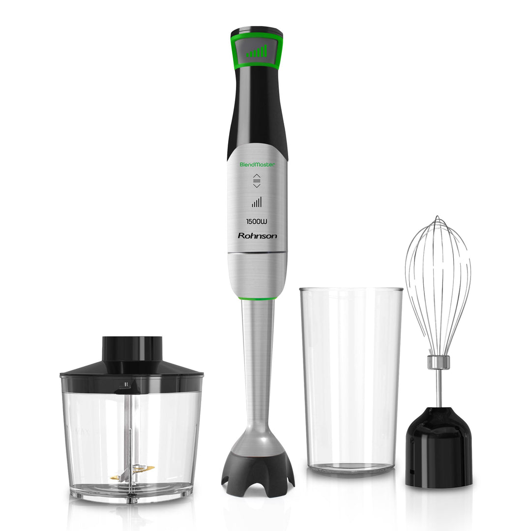 Rohnson BlendMaster R-5750 Stabmixer mit 1500 W, Vario-Blade-Technologie und Tiefenregelung, inklusi