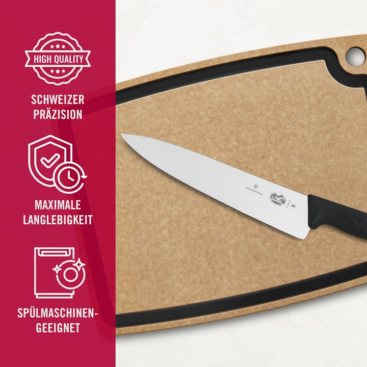 Victorinox Fibrox Kochmesser, Breites Universalmesser für Fleisch, Fisch, Gemüse und Kräuter, 25 cm,