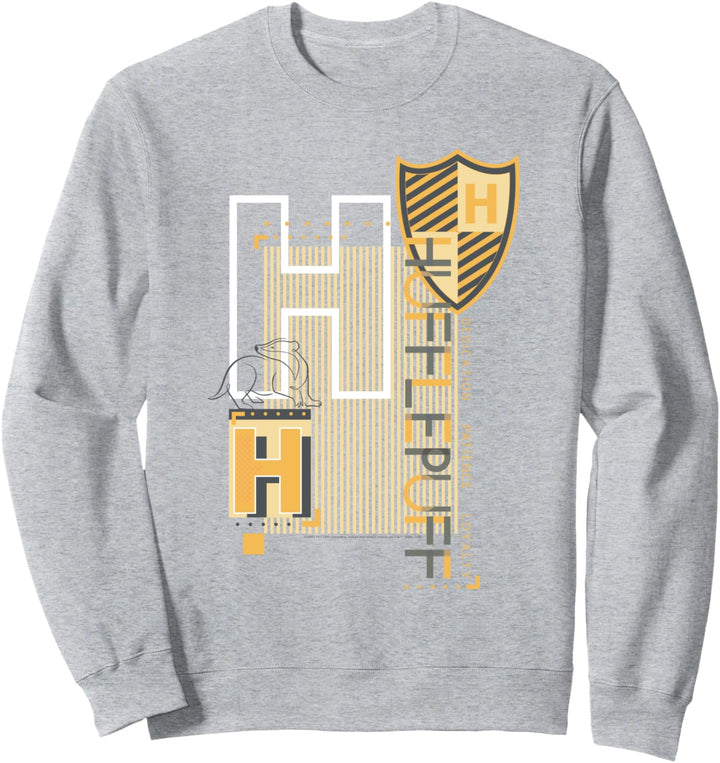 Harry Potter Hufflepuff Pattern Crest Sweatshirt