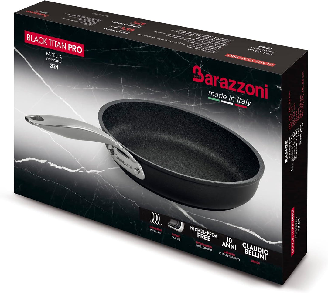 Barazzoni 85565612898 Black Titan Pro, Aluminium Wok 28 cm, Wok 28 cm