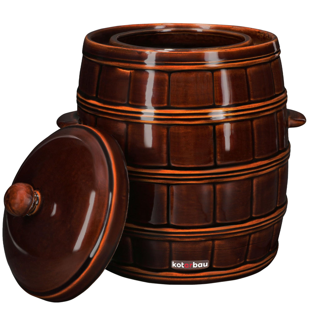 KOTARBAU® Gärtopf Steinguttopf 16 L Sauerkrauttopf Gurkentopf mit Deckel Keramiktopf Einmachtopf Ste