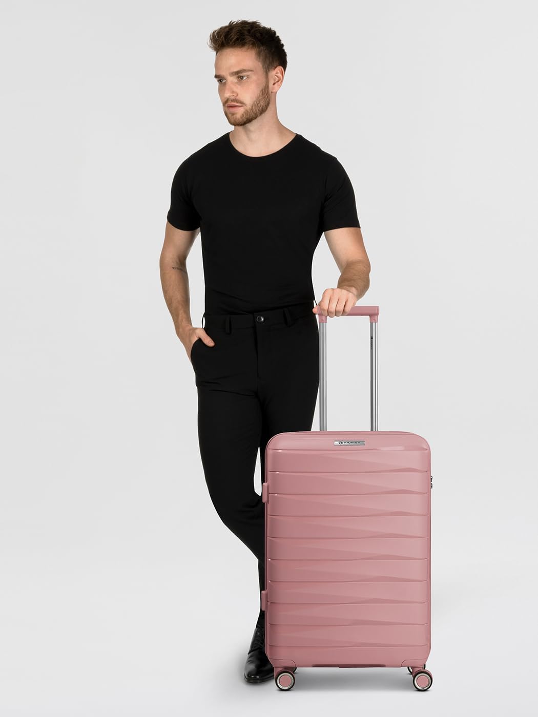 Franky Check-in Koffer für Damen und Herren | mittelgrosser Trolley 42 x 24 x 65 cm aus hochwertigem