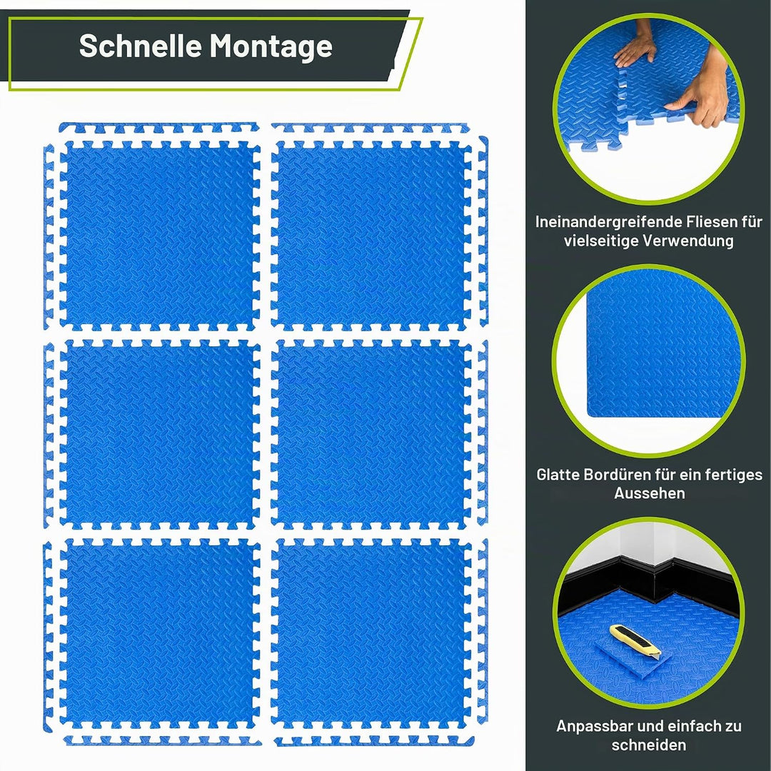 ProsourceFit Puzzle Exercise Mat ½ in, Eva Interlocking Foam Floor Tiles for Home Gym, Mat for Home