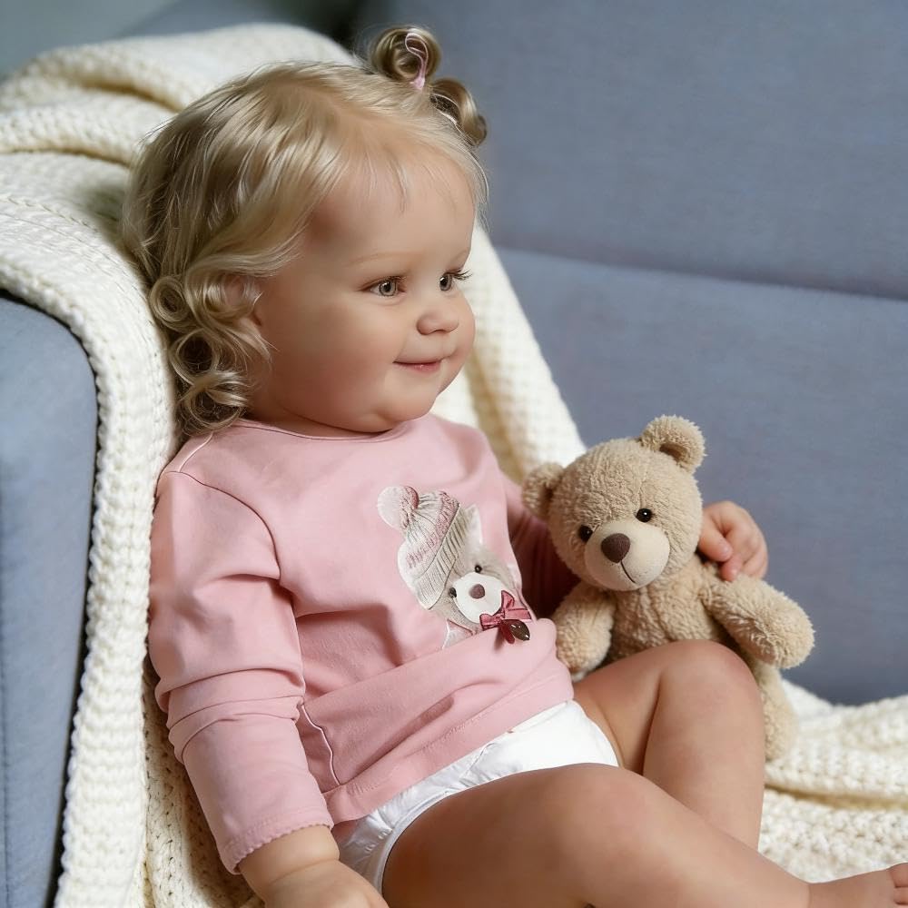 Zero pam Reborn Baby Mädchen Vollsilikon 20 Zoll 50 cm Süss Lächeln Reborn Baby Puppe Lebensechte Ec