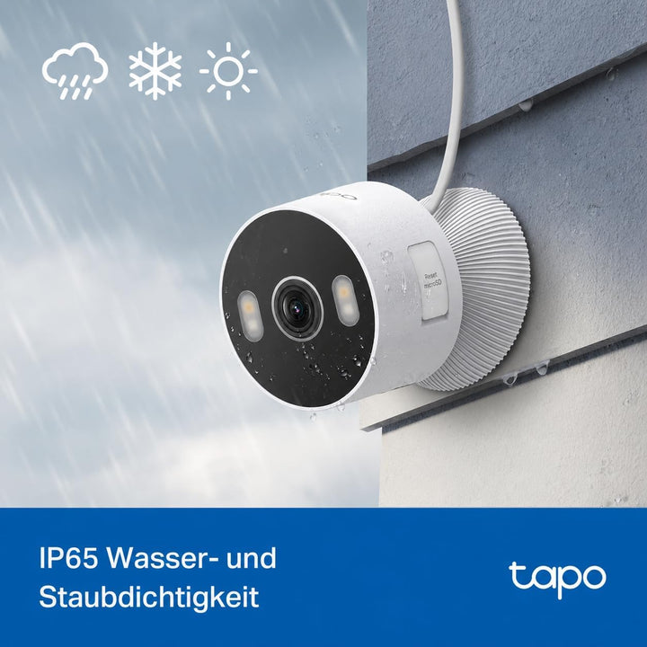 Tapo C113 2K 3MP Überwachungskamera für Innen und draussen, Farbnachtsicht, Personenerkennung, Zwei-