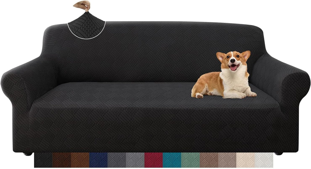 Granbest Stilvolle Rhombus Dicke Sofabezug 3 Sitzer Elastische Modestoffe Couchbezug rutschfest Sofa