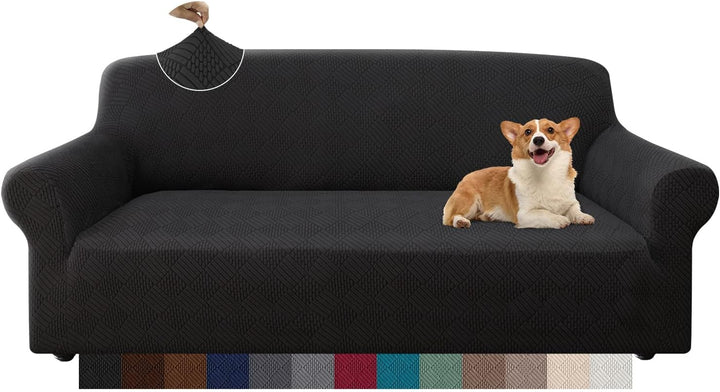 Granbest Stilvolle Rhombus Dicke Sofabezug 3 Sitzer Elastische Modestoffe Couchbezug rutschfest Sofa