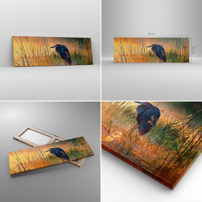 Panorama Bilder auf Leinwand Vogel Natur Wasser Leinwandbild 90x30cm Wandbilder Dekoration Wohnzimme