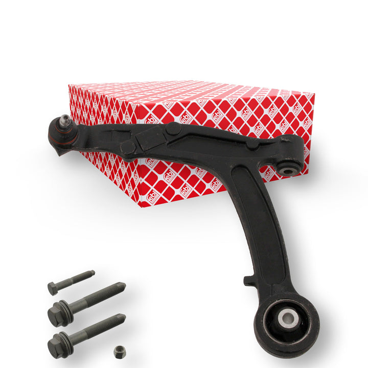 febi bilstein 40680 Querlenker mit Sicherungsmutter und Schrauben , 1 Stück Vorderachse links, Vorde