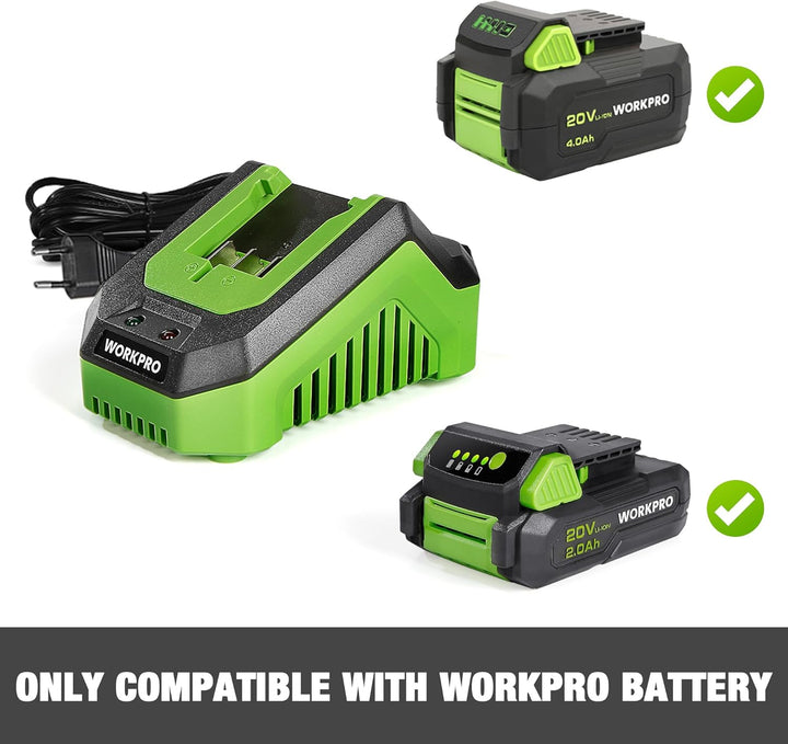 WORKPRO Ladegerät, NUR kompatibel mit WORKPRO 20V Akkupack