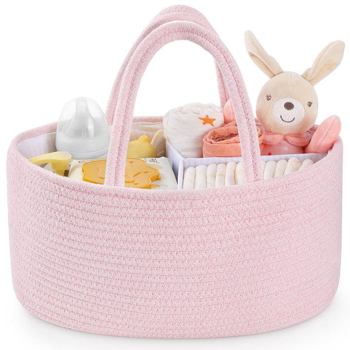 Maliton Wickeltisch Organizer，Baby Organizer Korb，Aufbewahrungskorb für den Wickeltisch，Windel Caddy