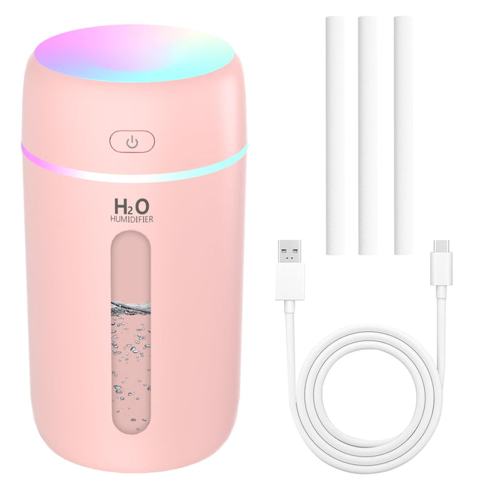 KARFUN Luftbefeuchter,Mini Humidifiers fürs Auto mit 7 Farben Licht,Leiser Raumbefeuchter Klein,Auto
