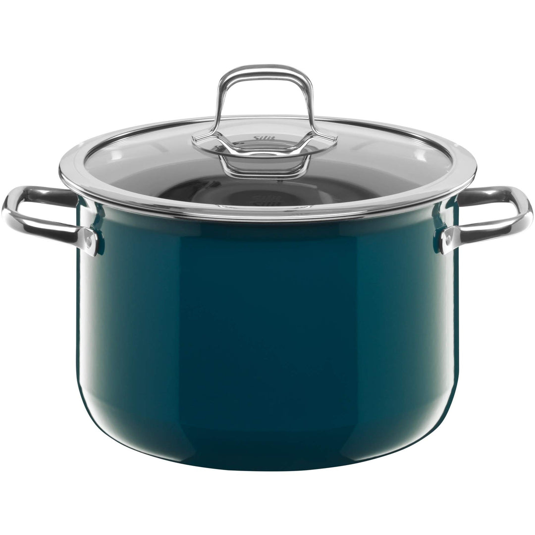 Silit Compact Kochtopf gross, 24 cm, Glasdeckel, Fleischtopf Induktion 5,9l, stapelbar, Silargan Fun