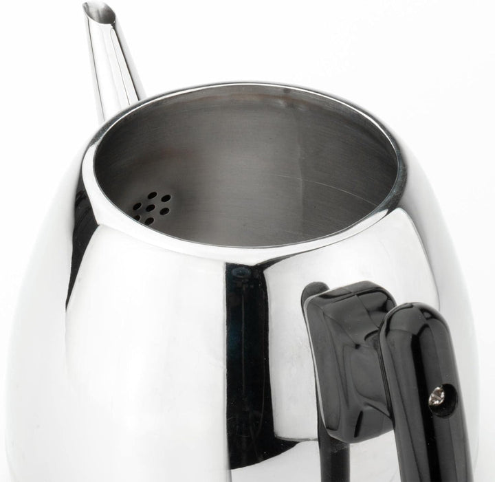 Teekanne Set 1.2 Liter - Edelstahl doppelwandig glänzend - Grosser Teebereiter mit Tee-Filter-Sieb-A
