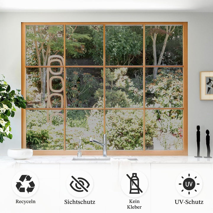 CHEIGHY Fensterfolie Sichtschutz Spiegelfolie Statisch Haftend Privatsphäre Tönungsfolie Fenster Ver