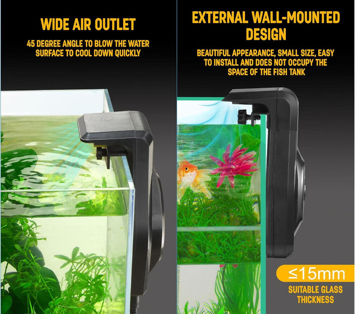 LONDAFISH Aquarium Kühlventilatoren Einstellbare Aquarium Wasserkühlung Ventilatoren Aquarium Kühler