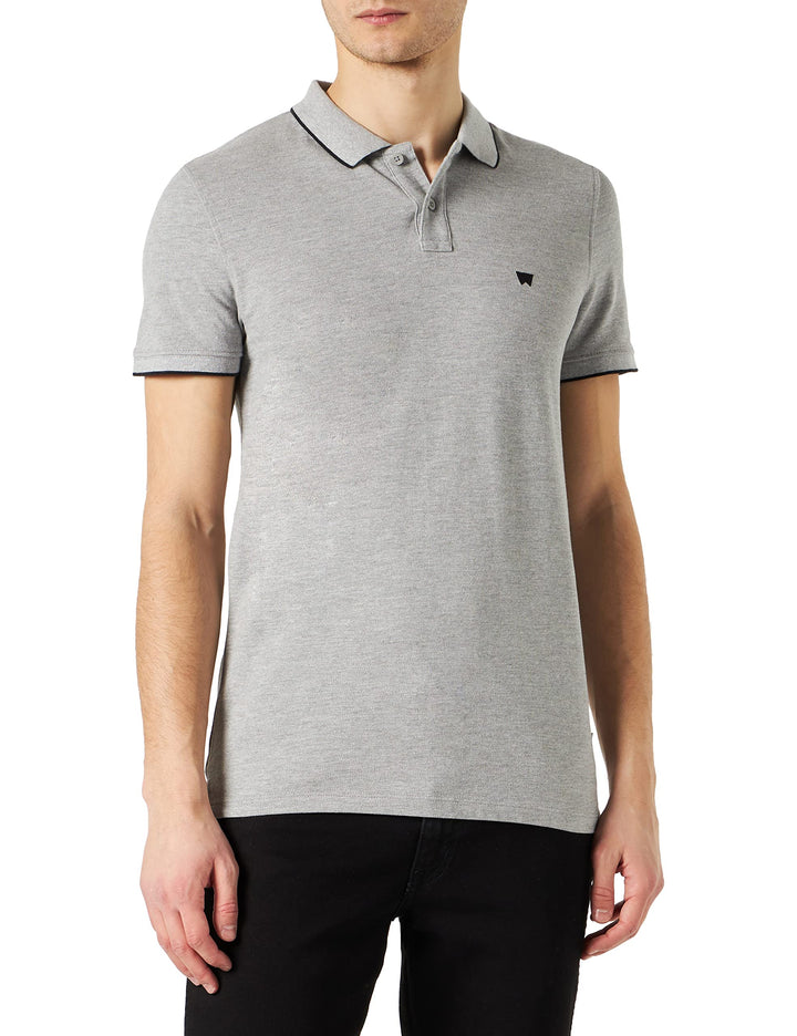 Wrangler Herren Polo Shirt L Grau, L Grau