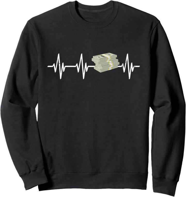 Kapitalismus Geldbündel Herzschlag Investor Börsianer Geld Sweatshirt