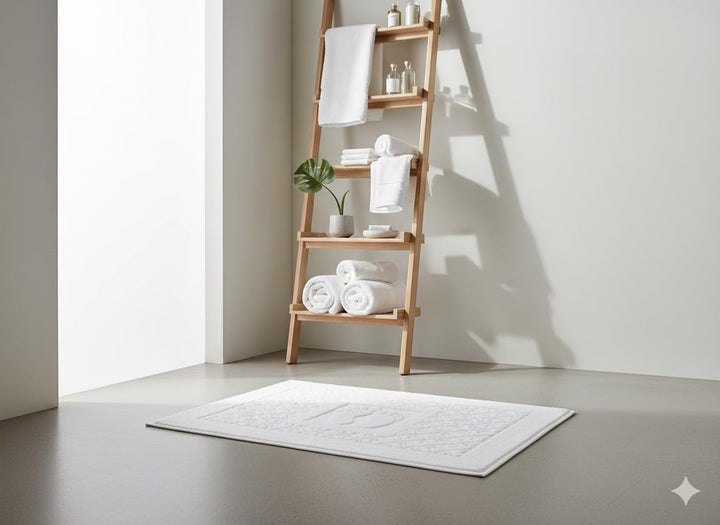 Badteppich für Badezimmer – Badteppich – 100 % Baumwolle – Fusshandtuch – als Badteppich – waschbar
