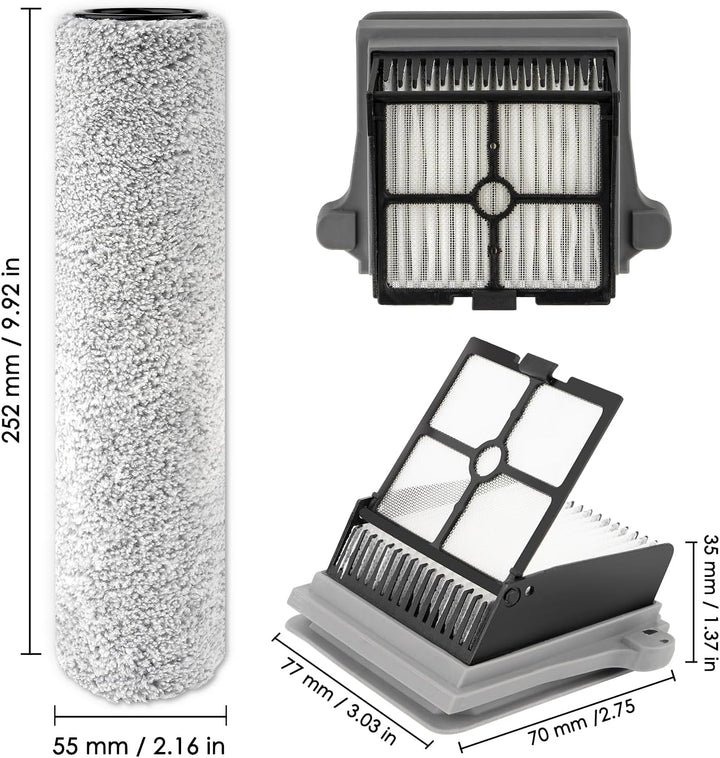 【Version 2, abnehmbar】(6 Stück) S7 Pro Bürstenwalzen und HEPA-Filter, kompatibel mit Tineco Floor On
