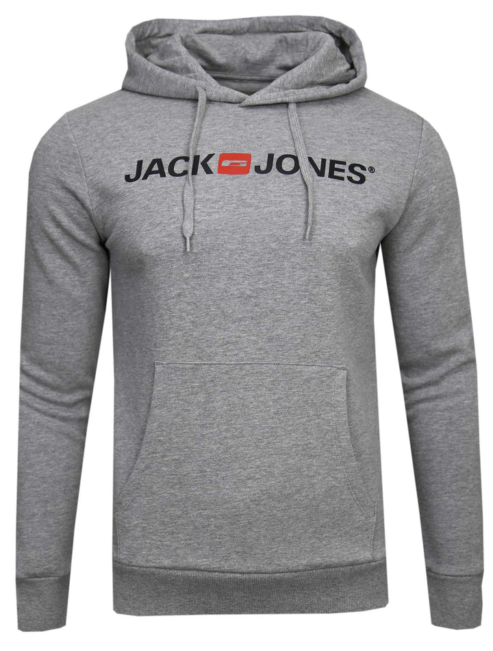 JACK & JONES Male Kapuzenpullover Logo Kapuzenpullover S Grau (Light Grey Melange Detail: Reg Fit-me