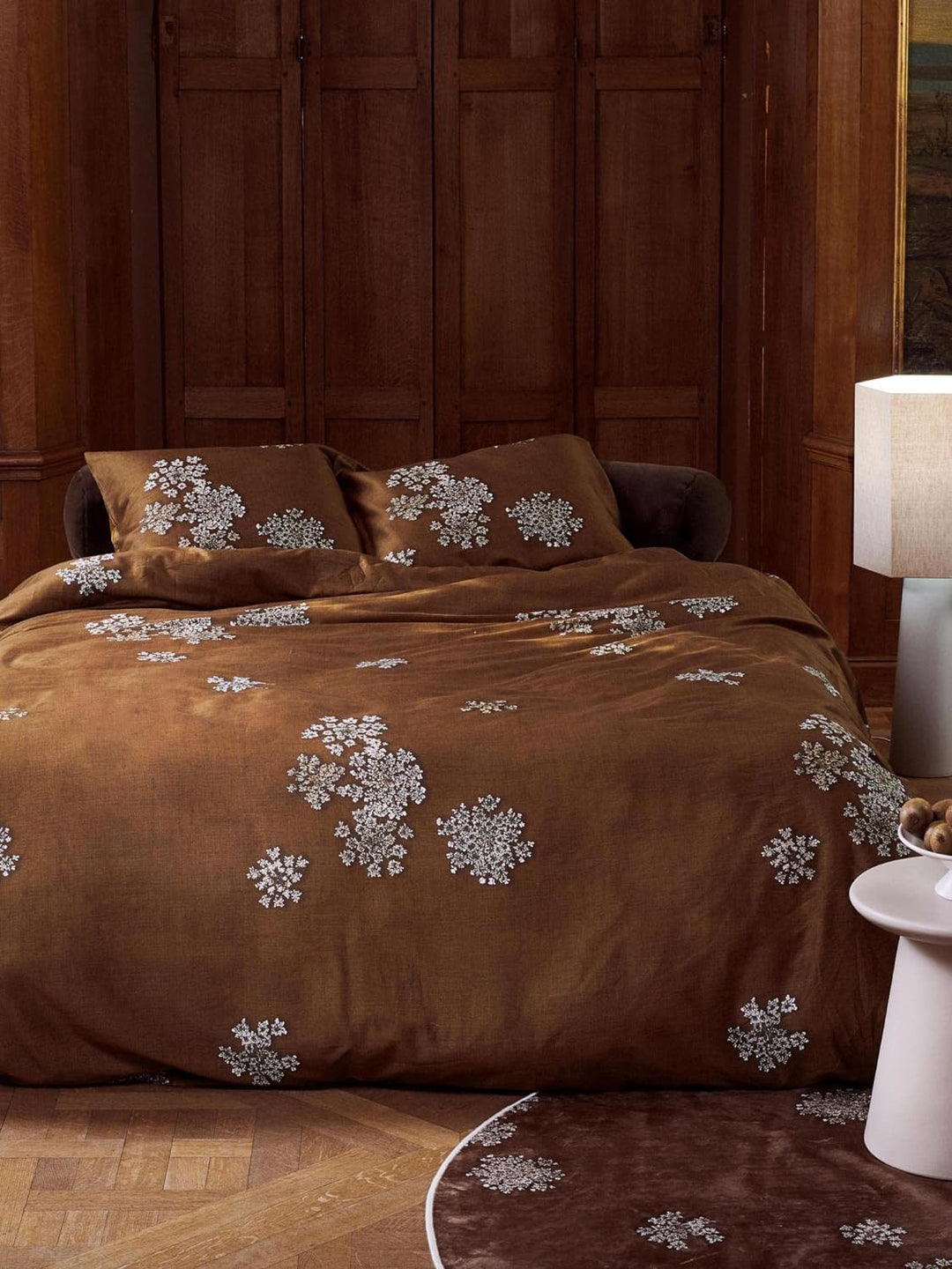 ESSENZA Bettwäsche Lauren Blumen Baumwollsatin Cinnamon, 155x220 + 1 x 80x80 cm, 401296-100DE-014, 1