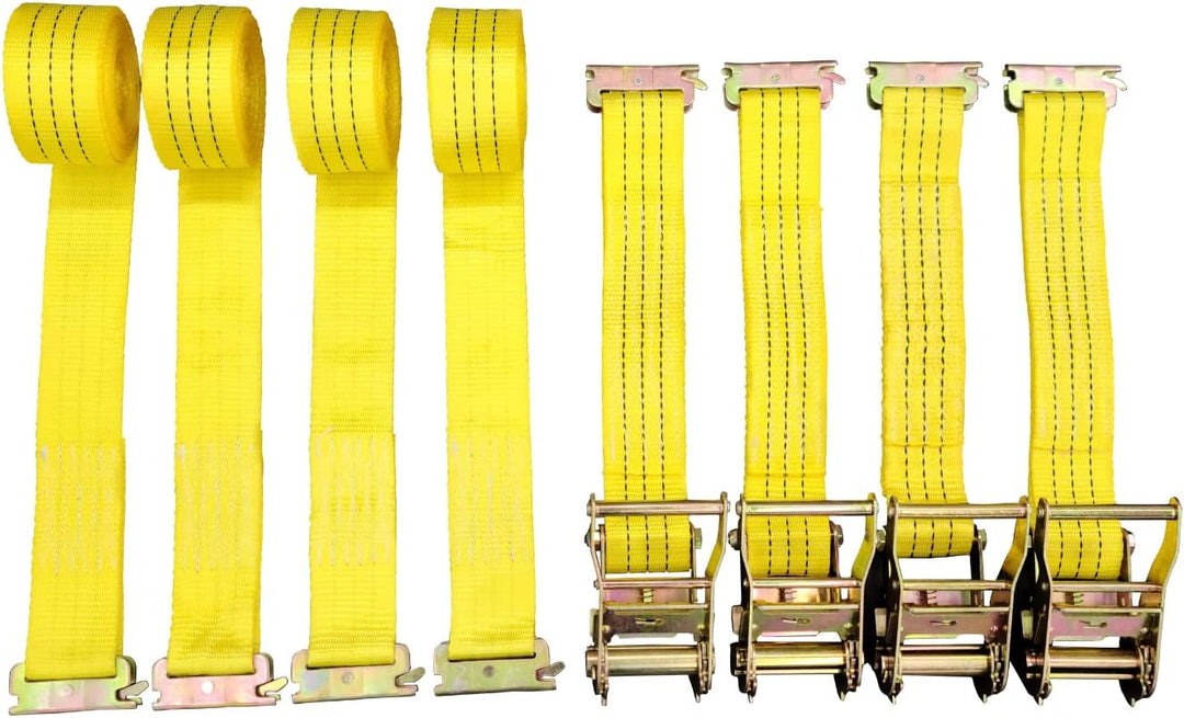 4 Stück 5000kg 4m Spanngurte mit Ratsche und Haken 2 teilig zweiteilig Ratschengurte Zurrgurte 50mm