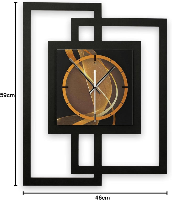 Kreative Feder Designer-Wanduhr „Dynamic“ in modernem Metallic-Look ohne Tickgeräusche (Funk/Quarz)