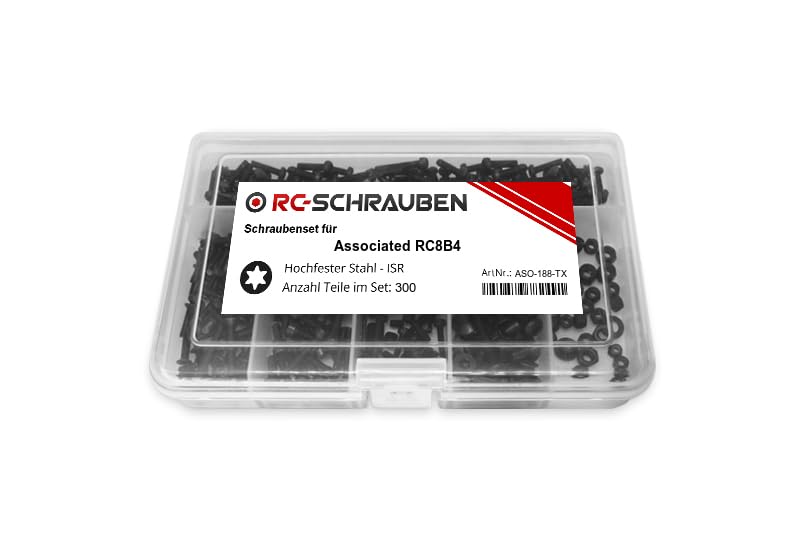 Schrauben-Set für den Associated RC8B4 Stahl-ISR, Stahl-ISR