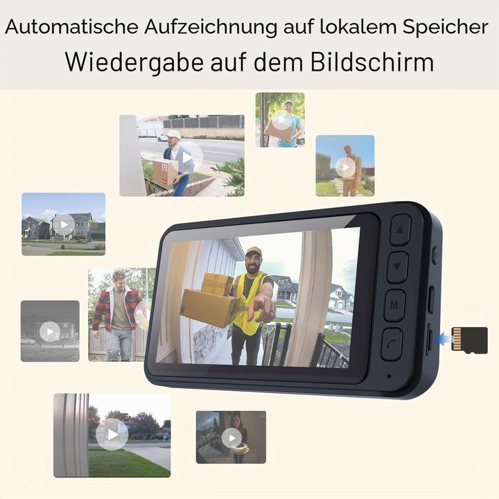 TKMARS Kabellose Türklingel mit Kamera und Monitor 4,5 Zoll – Video Türsprechanlage Funk ohne WLAN,