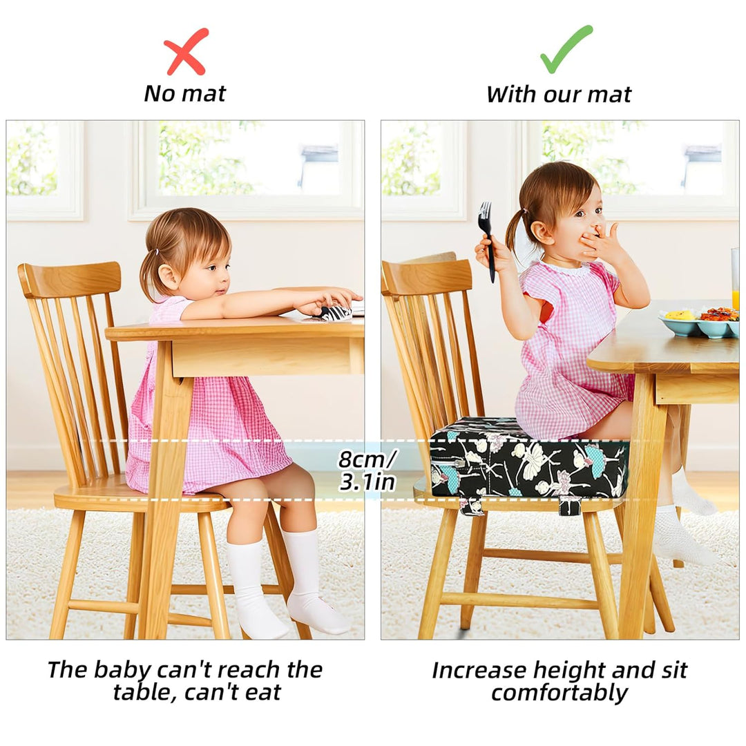 Zicac Sitzerhöhung Baby Tragbar Sitzkissen Cartoon Design für Kinder (Schwarz Dancer), Schwarz Dance