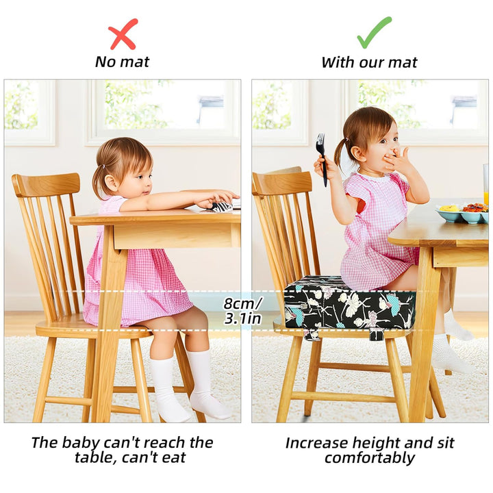 Zicac Sitzerhöhung Baby Tragbar Sitzkissen Cartoon Design für Kinder (Schwarz Dancer), Schwarz Dance