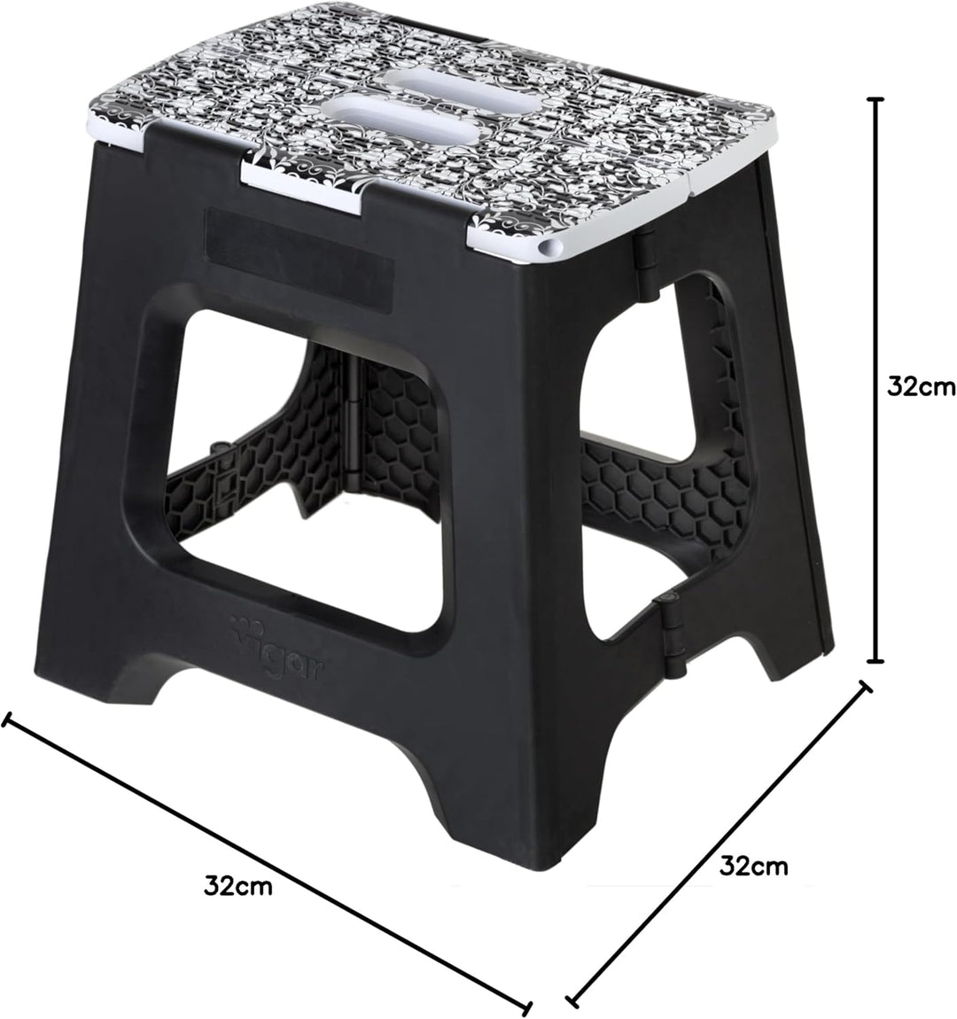 VIGAR Compact Rococco Tritthocker Klappbar 32 cm mit Griffen, 35 cm x 32 cm Rococco On Top 32 cm, Ro