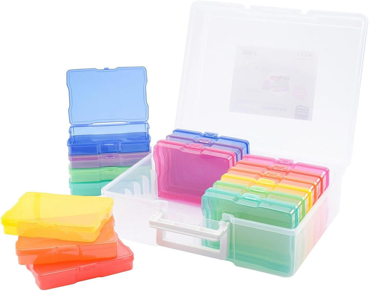Vaessen Creative Farbige Staubox mit 16 Boxen, 37,50 x 30 x 13 cm Mit 16 bunten Dosen, Mit 16 bunten