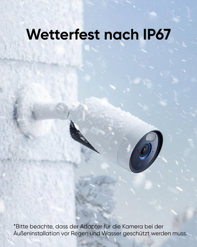 eufy Security eufyCam E330 Überwachungskamera aussen 4 Set, 4K, 24/7 Aufnahme, Netzstrombetrieben, W