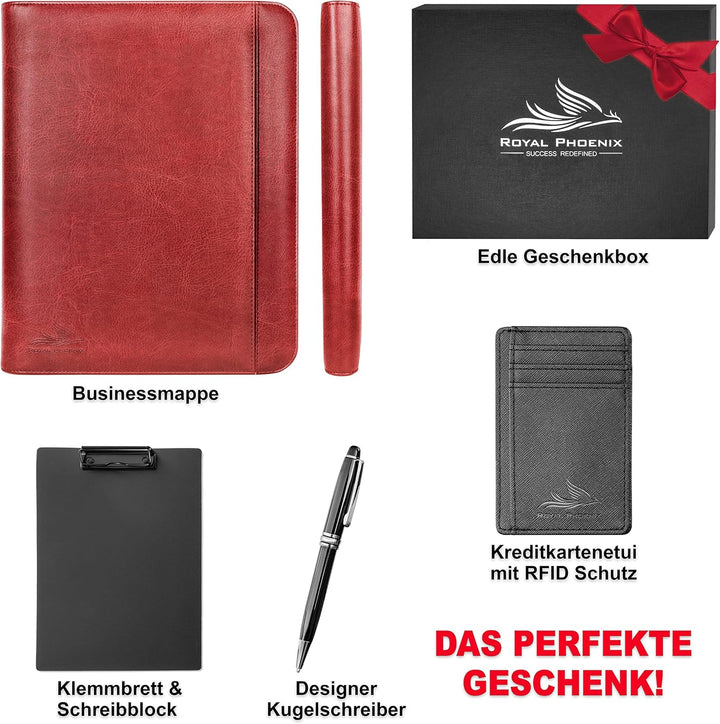 Business Schreibmappe A4 'Eagle' - Hochwertige Dokumentenmappe mit Tablet Halterung - inkl. Kreditka