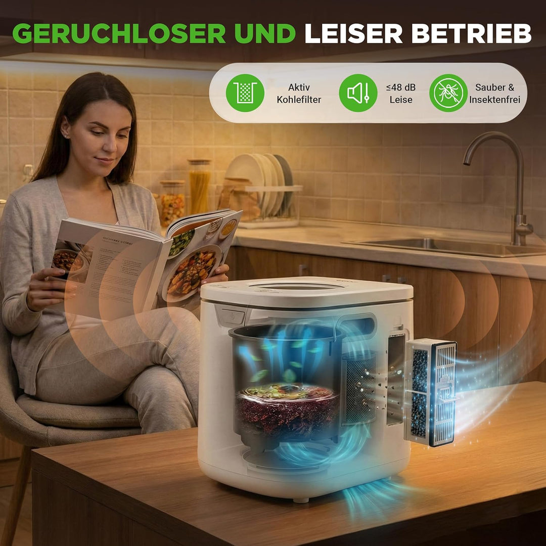 NutriChef Elektrischer Küchenkomposter - Indoor Lebensmittelabfälle Komposter Mülleimer, Geruchloses