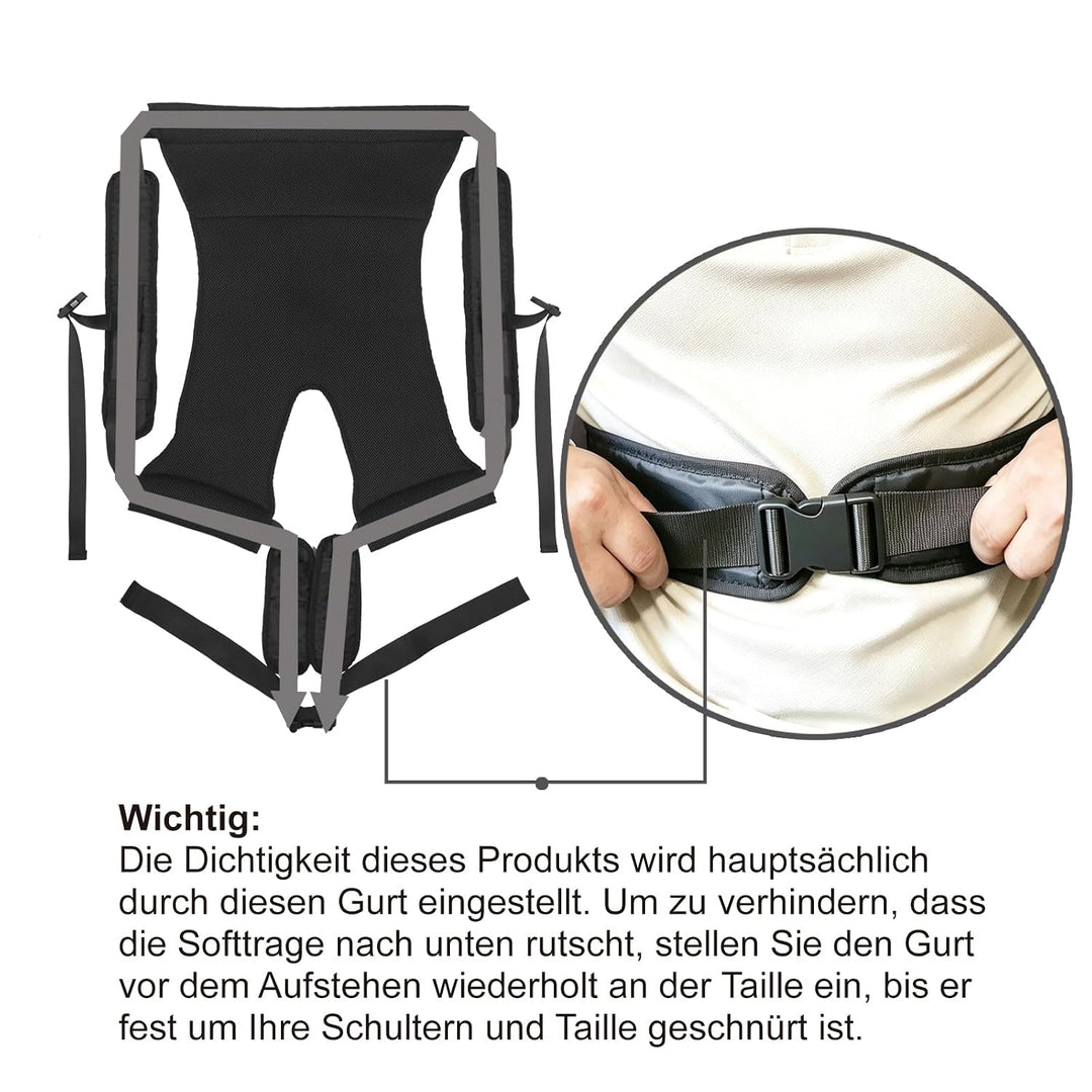 Schwarze Kindertrage Sling Kinderrückentrage Wanderrucksack Gürtel Kinderliftschlinge für den Transf