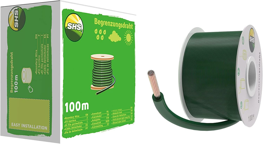 100m Begrenzungskabel + 300 Erdspiesse + 30 Klingen für Mähroboter Rasenmäher Rasenroboter Zubehör S