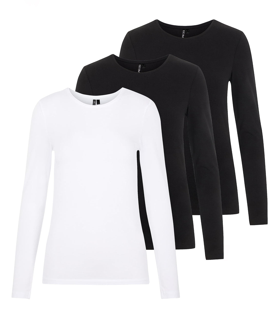 PIECES PCSIRENE LS Tee NOOS M 2x Schwarz, 1x Weiss, M 2x Schwarz, 1x Weiss