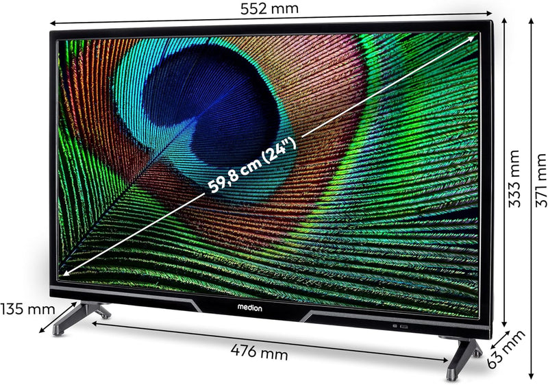 MEDION P12431 (MD 29240) 59,8 cm (24 Zoll) HD Fernseher (Android TV, Smart TV, HDR, Netflix, Prime V