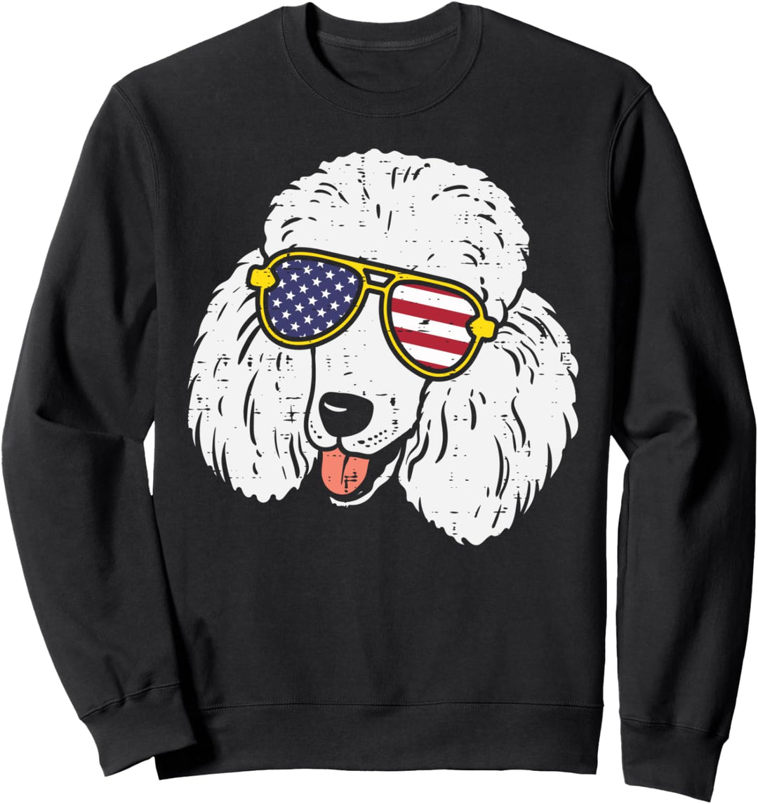 Poodle Sunglasses American USA 4th Of July Fourth Dog Women Sweatshirt