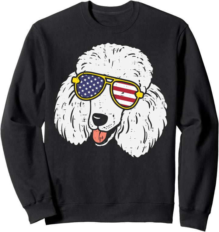 Poodle Sunglasses American USA 4th Of July Fourth Dog Women Sweatshirt