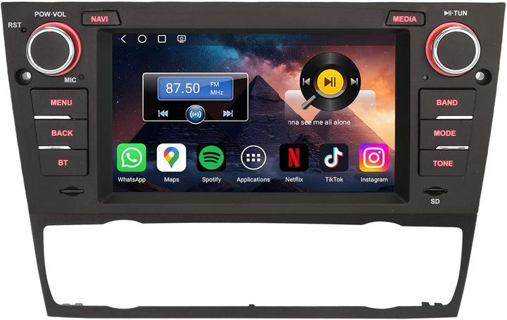 Erisin Qualcomm 7 Zoll 8-Kern 4GB+64GB Android 14 Autoradio Bluetooth GPS Navigation für BMW 3er E90