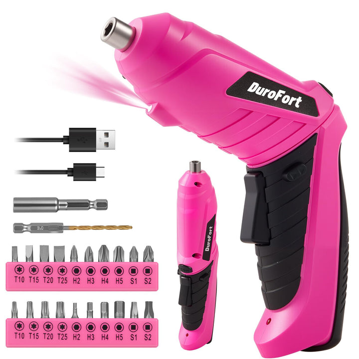 Durofort 3,7V Mini Cordless Akkuschrauber,3Nm kleiner akkuschrauber,Satz mit 48 Schraubendreherbits