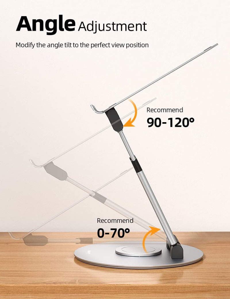 NULAXY Ausziehbare Laptop Ständer mit 360 Drehbarer Basis, Ergonomischer Laptopständer Höhenverstell