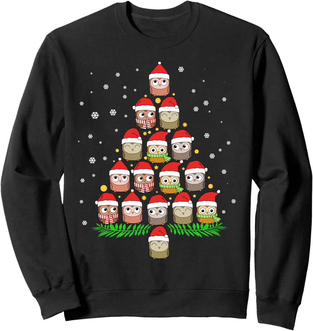 Weihnachtseule Tshirt Weihnachten Eule Shirt Weihnachtsbaum Sweatshirt